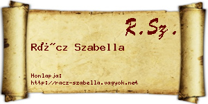 Rácz Szabella névjegykártya